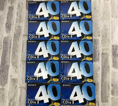 #ad Cassette Tape High Position SONY set of 10 Sealed 40min $73.00