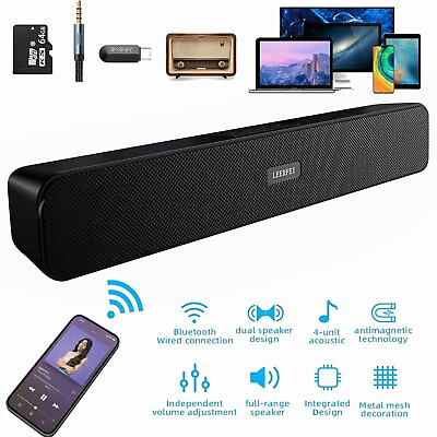 #ad #ad Bluetooth Sound Bar Wired Wireless Bass Subwoofer Soundbar Home Theater TV Speak $24.90