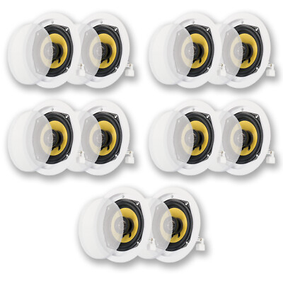 #ad Acoustic Audio HD 5 Flush Mount In Ceiling Speakers Home Theater 5 Pair Pack $189.88