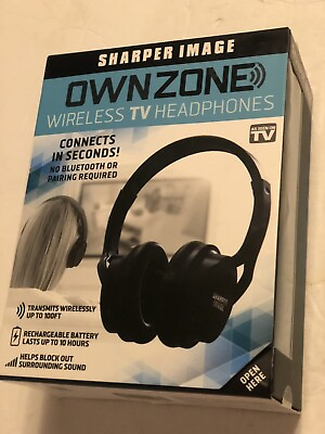 #ad Sharper Image OWN ZONE Wireless Rechargeable TV Headphones Please Read Details $25.00