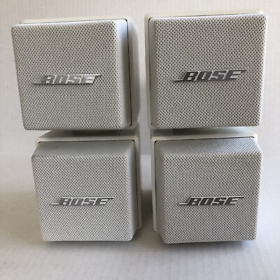 #ad Bose AM 5 Dual Cube Direct Reflect Speakers Acoustimass White Clean Working $70.00