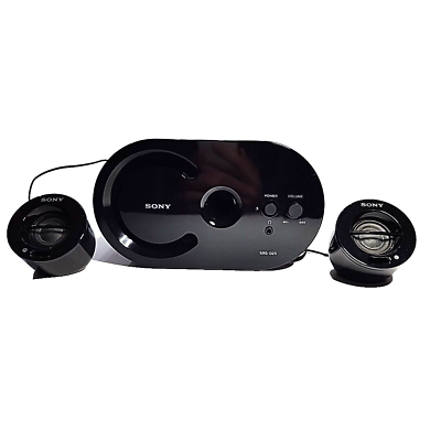 #ad Sony SRS D25 Active Desktop Speaker System 2.1 Black 2008 Tested and Working $39.98