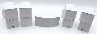 #ad Bose Jewel Double Cube Speaker Set x4 Satellite amp; x1 Center Channel White $195.49