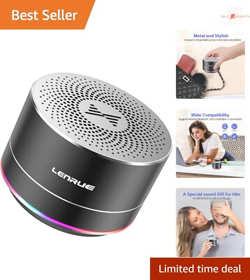 #ad Portable Bluetooth Speaker Clear Sound Long Playtime Compact Metal Speaker $28.47