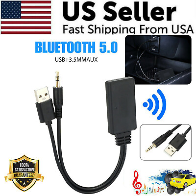 #ad 2 In 1 USB Bluetooth 5.0 Transmitter Receiver Adapter Wireless For PC Car Kit $7.89