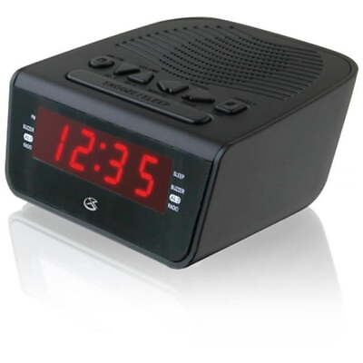 #ad GPX C224B Digital LED Dual Alarm Clock Radio Black $13.00