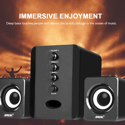 #ad Stereo Bass Sound USB Computer Speakers 2.1 Channel for Laptop Desktop TV PC NEW $21.99