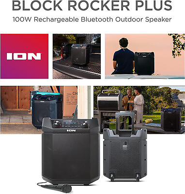 #ad ION Block Rocker Plus 100W Bluetooth Outdoor Speaker with Rechargeable Battery $359.99