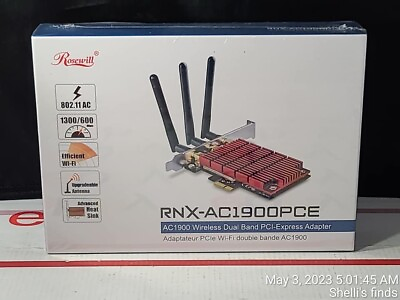 #ad Rosewill RNX AC1900PCE Rnx AC1900PCE 802.11AC Dual Band AC1900 PCI Express NIB $54.79