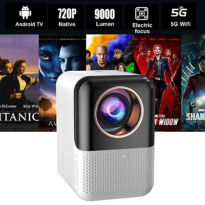 #ad Android Projector 4K UHD Portable 5G WiFi Home Cinema Theater Smart Beamer Movie $74.99