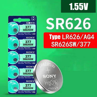 #ad Watch Battery SR626 AG4 LR626 Button Coin Cell For Sony Silver Oxide 377 SR626SW $26.96