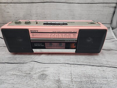 #ad SONY Sound Rider CFS 210 AM FM Radio Player Boombox Tape Rare PINK Tested $69.97