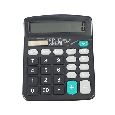 #ad Desktop Calculator 12 Digit Display Battery Solar Basic Big Button Business Home $8.69