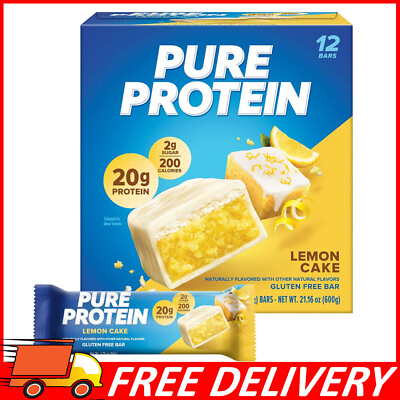 #ad Pure Protein Pure Protein Bars Non GMO High Protein Lemon Cake 12 Count $20.01