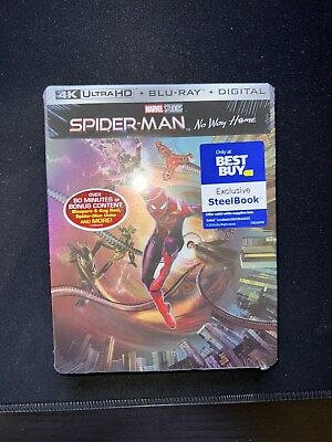 #ad Spider Man No Way Home 4K Ultra HD Blu Ray Exclusive Steelbook NEW SEALED $59.95