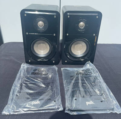 #ad Pair of Polk Audio Signature S15 Bookshelf Speaker Black with New Front Grill $159.99