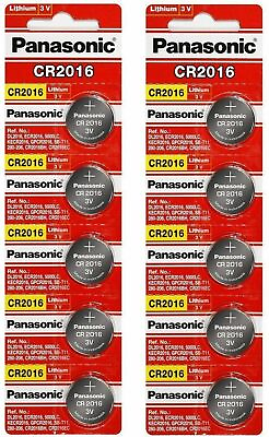 #ad 10 x PANASONIC CR 2016 CR2016 CR 2016 LITHIUM COIN CELL Button Battery Exp 2030 $5.34