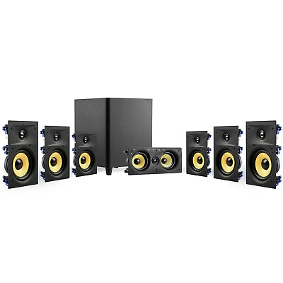 #ad TDX 7.1 Surround Sound Home Theater System 8quot; In Wall Speakers 12quot; Subwoofer $499.95
