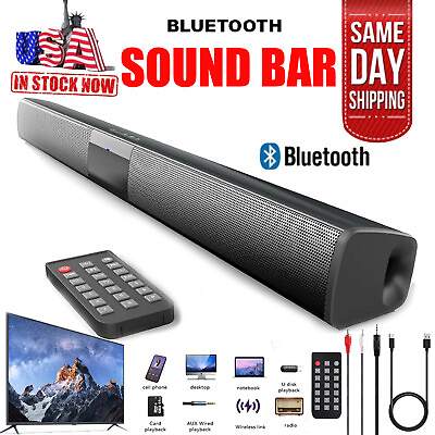 #ad Bluetooth Sound Bar Wired Wireless Bass Subwoofer Home Theater TV Speaker Remote $31.95