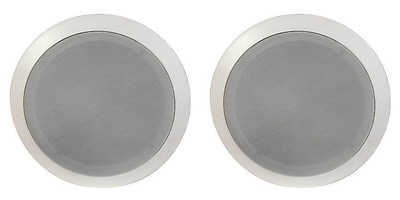 #ad NEW 2 5.25quot; Ceiling In wall Mount Speakers Stereo Contractor Pair 8quot; Frame 8om $39.00