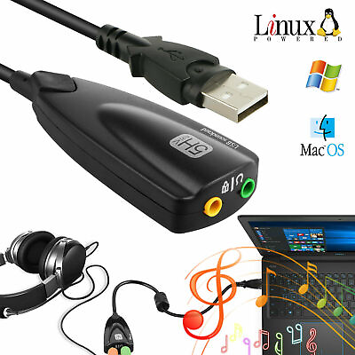 #ad UGREEN USB Audio Adapter External Stereo Sound Card with 3.5mm Headphone and Mic $6.99