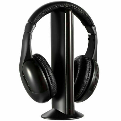 #ad 5 in 1 HiFi Wireless RF Headphones Over Ear Headsets Mic for PC TV Radio DVD MP4 $21.52