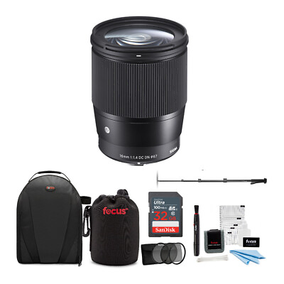 #ad Sigma 16mm f 1.4 DC DN Contemporary Lens for Sony with Accessory Bundle $369.99