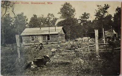 #ad Pioneer Home Greenwood Wisconsin Early 1900s Vintage Farm Postcard $7.95