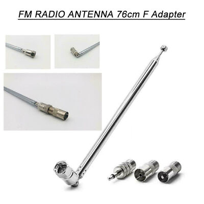#ad 2Set Bose Wave Radio FM F Type Telescopic Aerial Antenna 75Ω W TV 3.5 Adapter $14.45