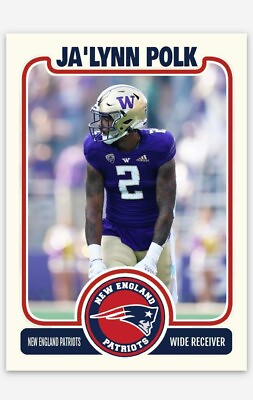 #ad Ja’lynn Polk New England Patriots ACEO Custom Football Card 2024 NFL Draft $9.49
