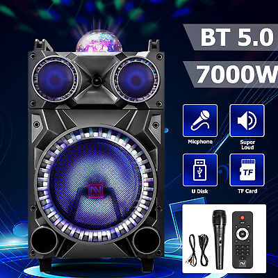 #ad 7000W 12#x27;#x27; Portable Wireless Bluetooth Speaker Subwoofer Heavy Bass arty System $129.99
