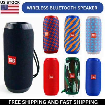 #ad Wireless Bluetooth Speaker Waterproof Outdoor Stereo Bass USB TF Radio FM $26.99