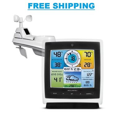 #ad 5 in 1 Home Weather Station Wireless Sensor Color Display Temperature Forecast $192.46