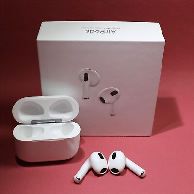 #ad APPLE AIRPODS 3RD GENERATION BLUETOOTH WIRELESS EARBUDS CHARGING CASE WHITE $33.29