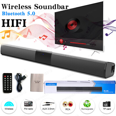 #ad #ad Bluetooth Sound Bar Wired Wireless Bass Subwoofer Soundbar Home Theater TV Speak $30.98