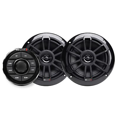 #ad MB Quart Coaxial Speakers with Bluetooth Source Unit Black 6.5 In Set of 2 $139.99