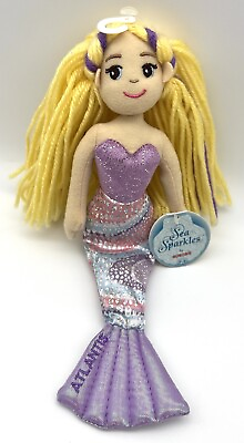 #ad NWT Aurora Sea Sparkles Blonde Mermaid Plush Doll Atlantis Bahamas $12.99