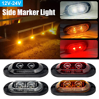 #ad 2 10PCS 2 LED Side Marker Clearance Lights Waterproof for Boat Trailer Truck RV $14.99