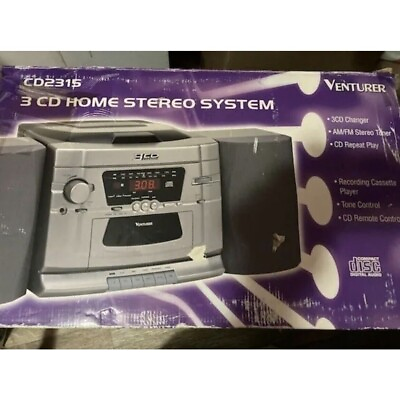 #ad Venturer CD2315 3 CD Home Stereo System Works $74.99