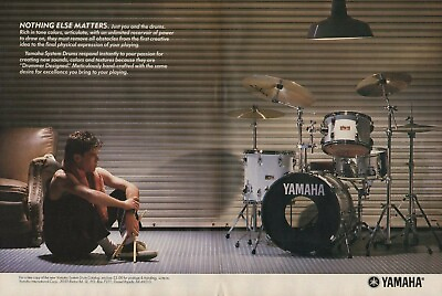 #ad 1987 2pg Print Ad of Yamaha System Drums $9.99