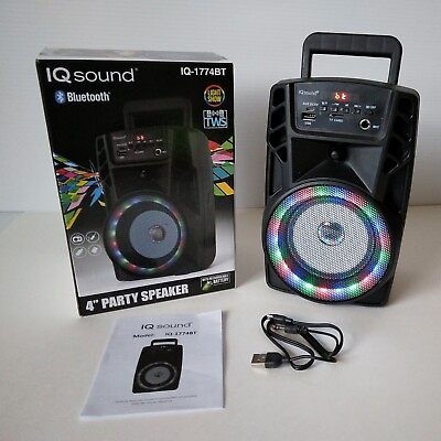 #ad IQ Sound Bluetooth Speaker Model: IQ1774BT Micro USB ChargeW Box Instructions $25.00