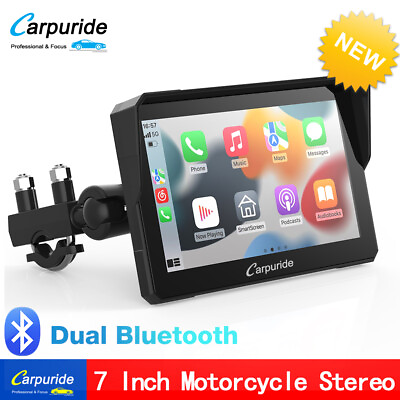#ad Carpuride Motorcycle Stereo Wireless Apple CarPlay Bluetooth Radio Android Auto $223.99