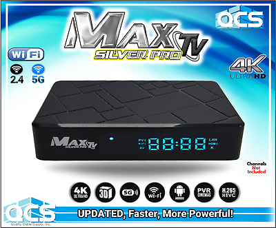 #ad MaxTV Silver PRO 5G 2024 4K ULTRA HD Box Android 9.1 Max TV Silver $95.00