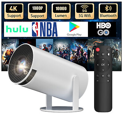 #ad 10000 Lm LED Smart Projector Freestyle 4k 1080p Home Theater 5G WiFi Bluetooth $83.59