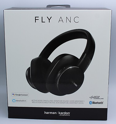 #ad Harman Kardon FLY ANC Active Noise Cancelling Over Ear Wireless Headphones $129.99