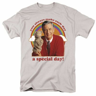 #ad Mister Rogers A Special Day T Shirt Mens Make Believe Licensed Classic TV Silver $17.49