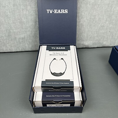 #ad TV Ears 5.0 Dual Digital Wireless Voice Clarifying Headsets And Transmitter EUC $32.19