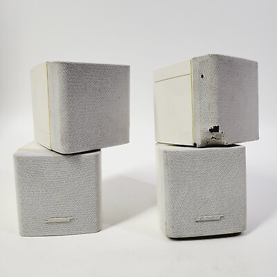 #ad 2 Bose White Double Cube Speakers for Lifestyle Acoustimass 10 18 25 28 35 38 48 $40.00