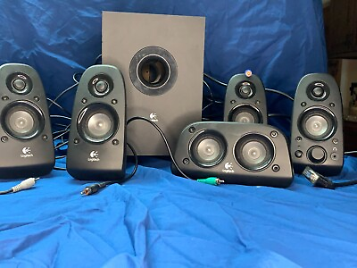 #ad Logitec PC Speakers Surround Sound System Includes 6 Speakers $54.99
