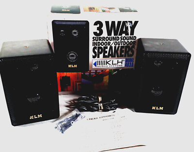 #ad KLH Indoor Outdoor Surround Sound SPEAKERS 3 Way Speakers Model 403a $25.00